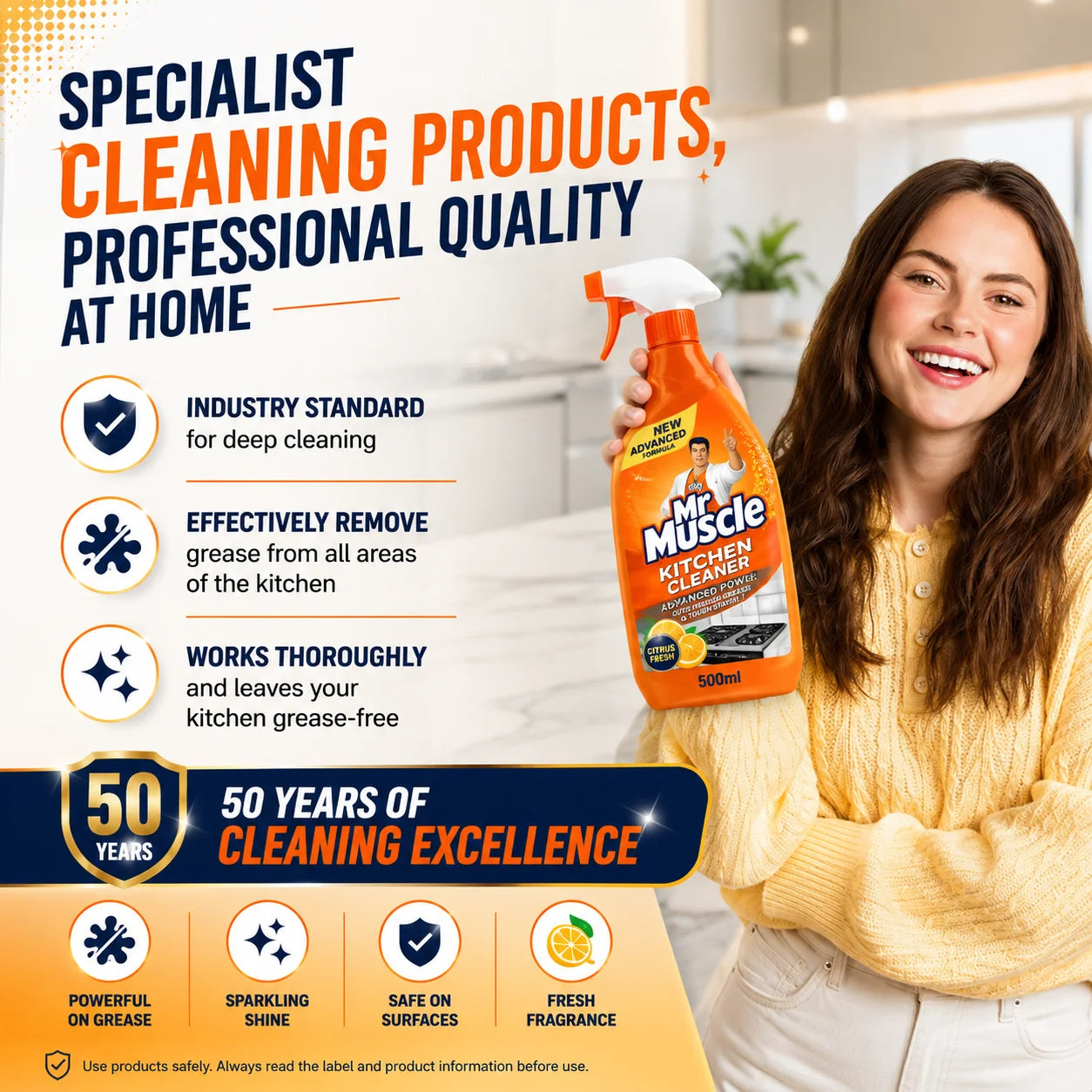 Mr. Muscle Powerful Kitchen Cleaner Spray (500ml)