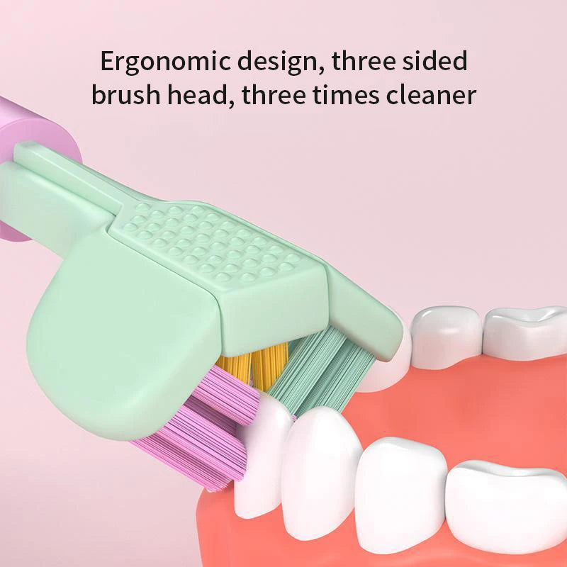Three-Sided Soft Toothbrush