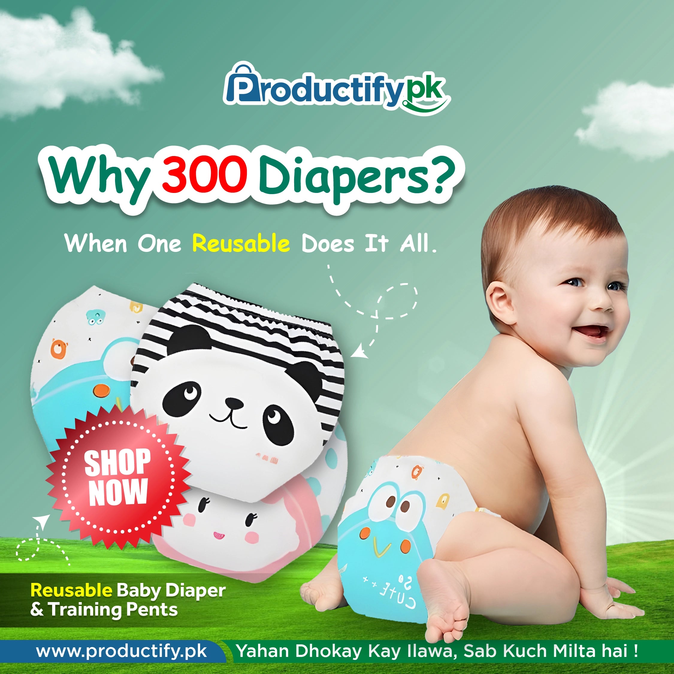 Kids Reusable Baby Diaper & Training Pants