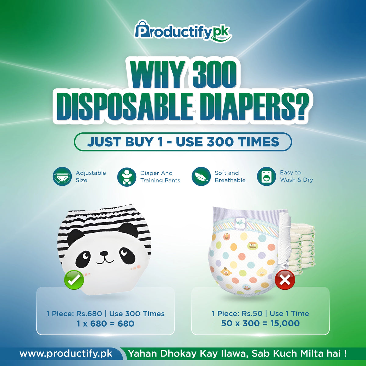 Kids Reusable Baby Diaper & Training Pants