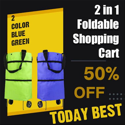 2-IN-1 FOLDABLE SHOPPING CART