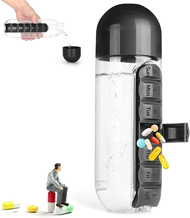 Daily Pill Box Organizer Bottle