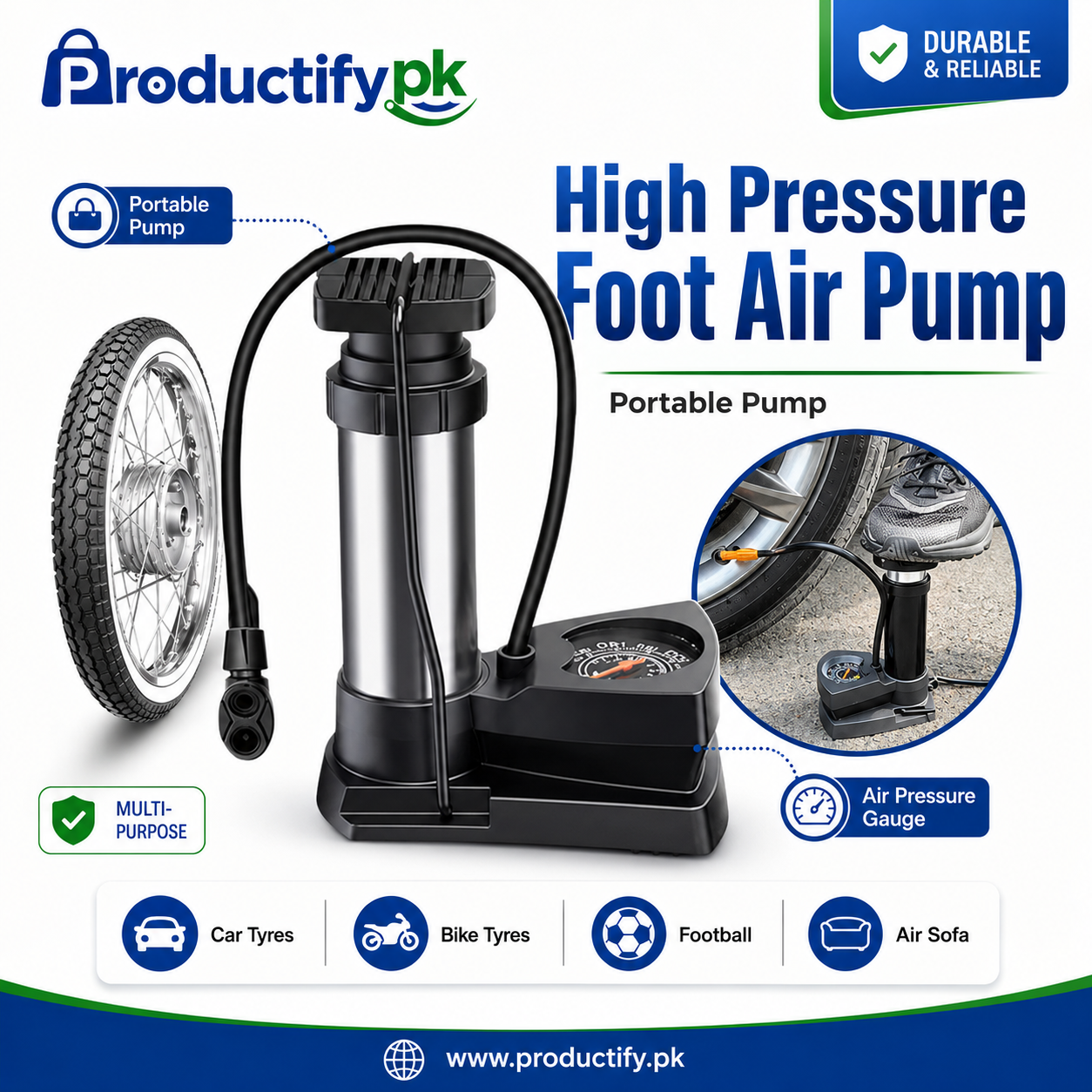 High Pressure Foot Air Pump