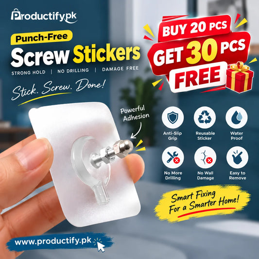 Punch-Free Screw Stickers