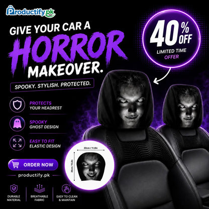 Ghost Face Headrest Covers