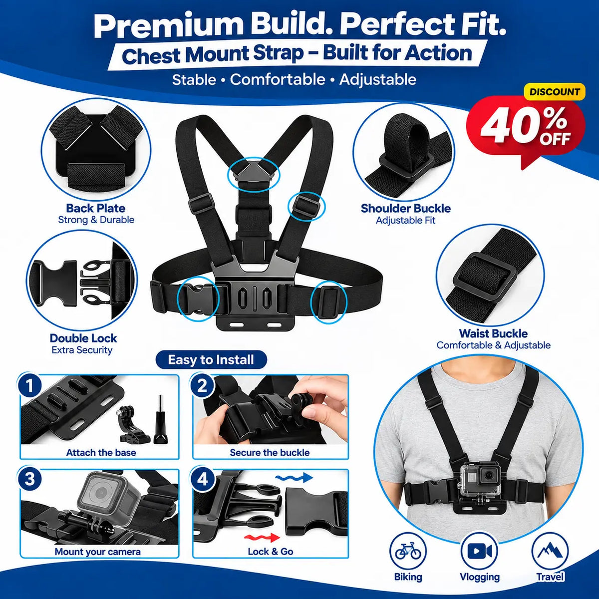 Chest Mount Mobile Holder Strap