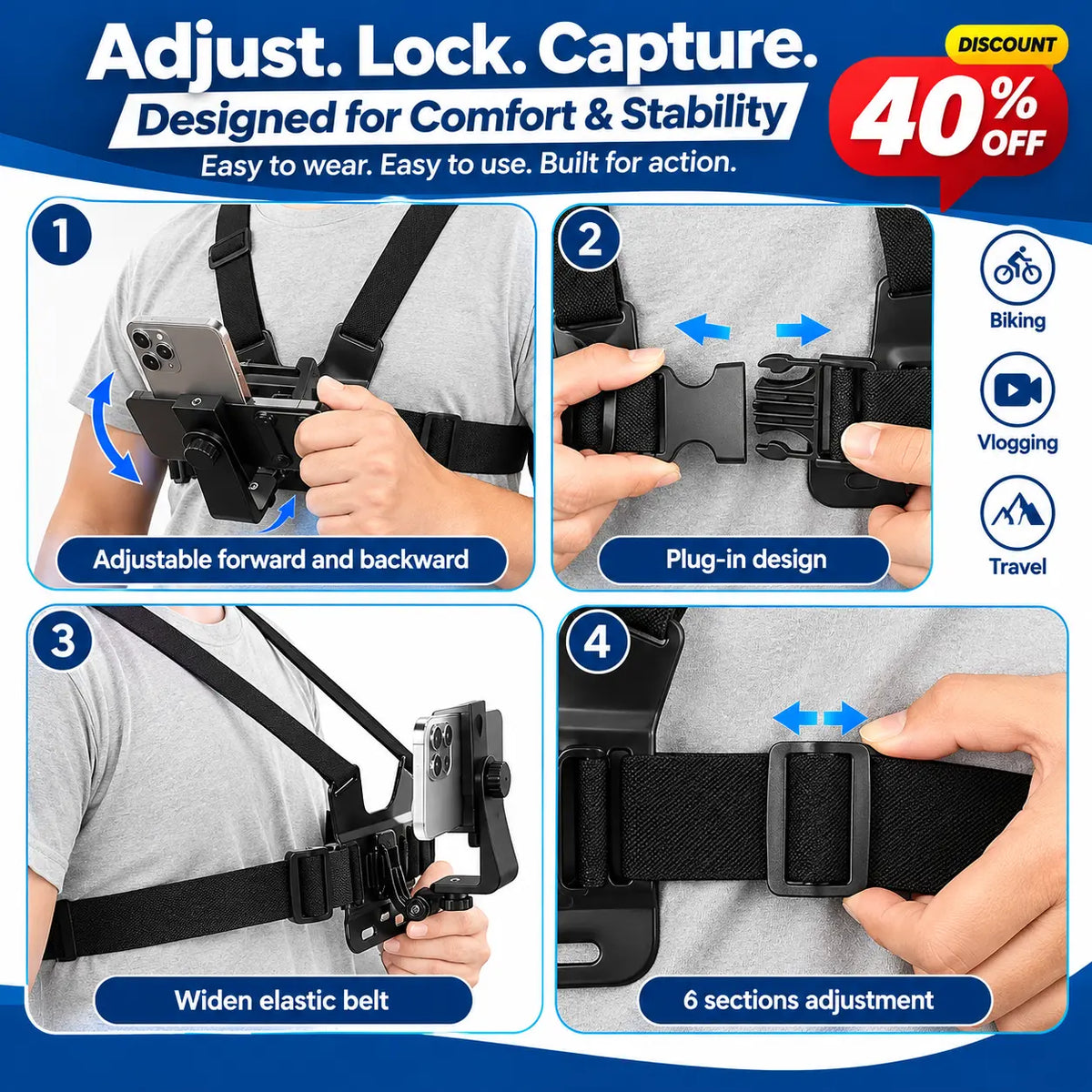 Chest Mount Mobile Holder Strap