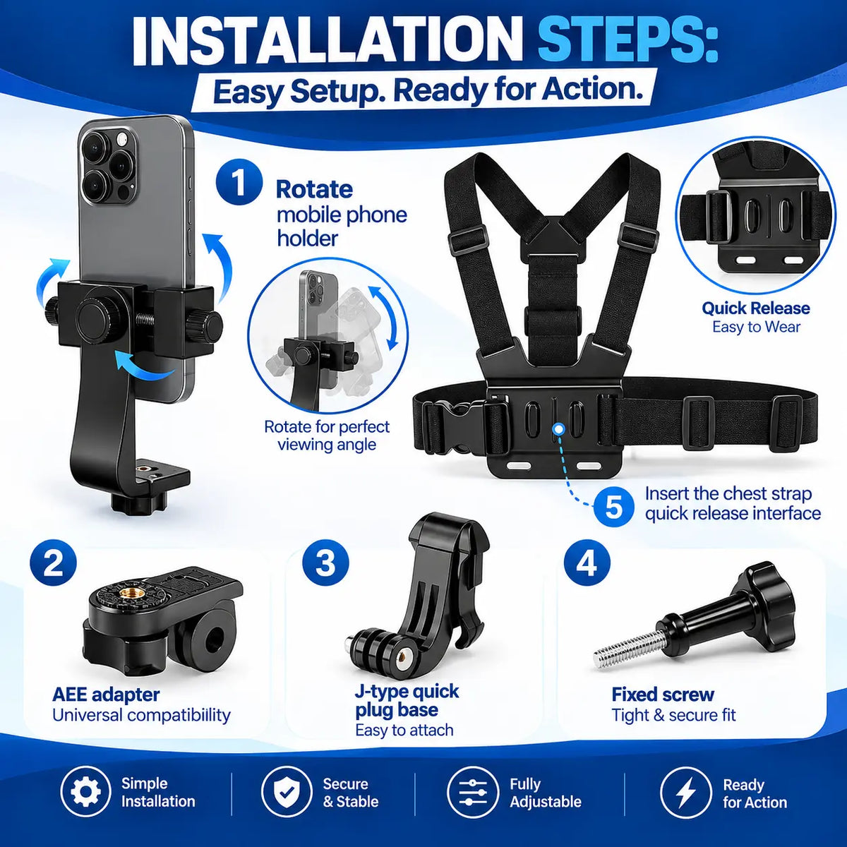 Chest Mount Mobile Holder Strap