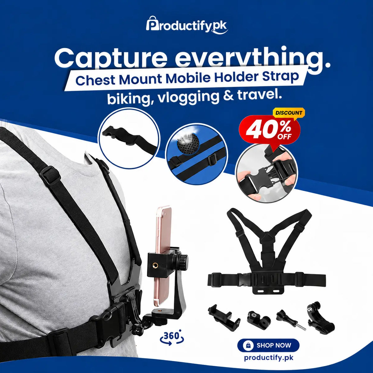Chest Mount Mobile Holder Strap