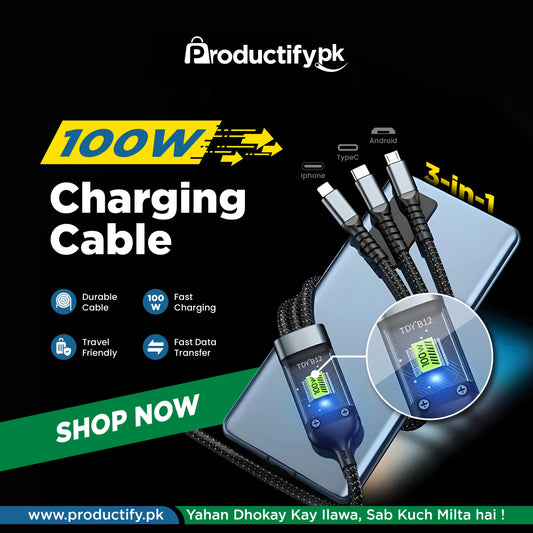 100W 3-in-1 Charging Cable