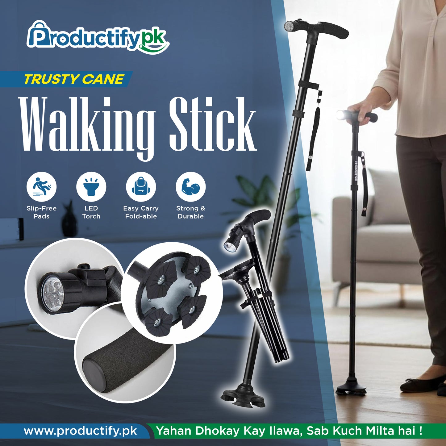 Foldable Trusty Cane