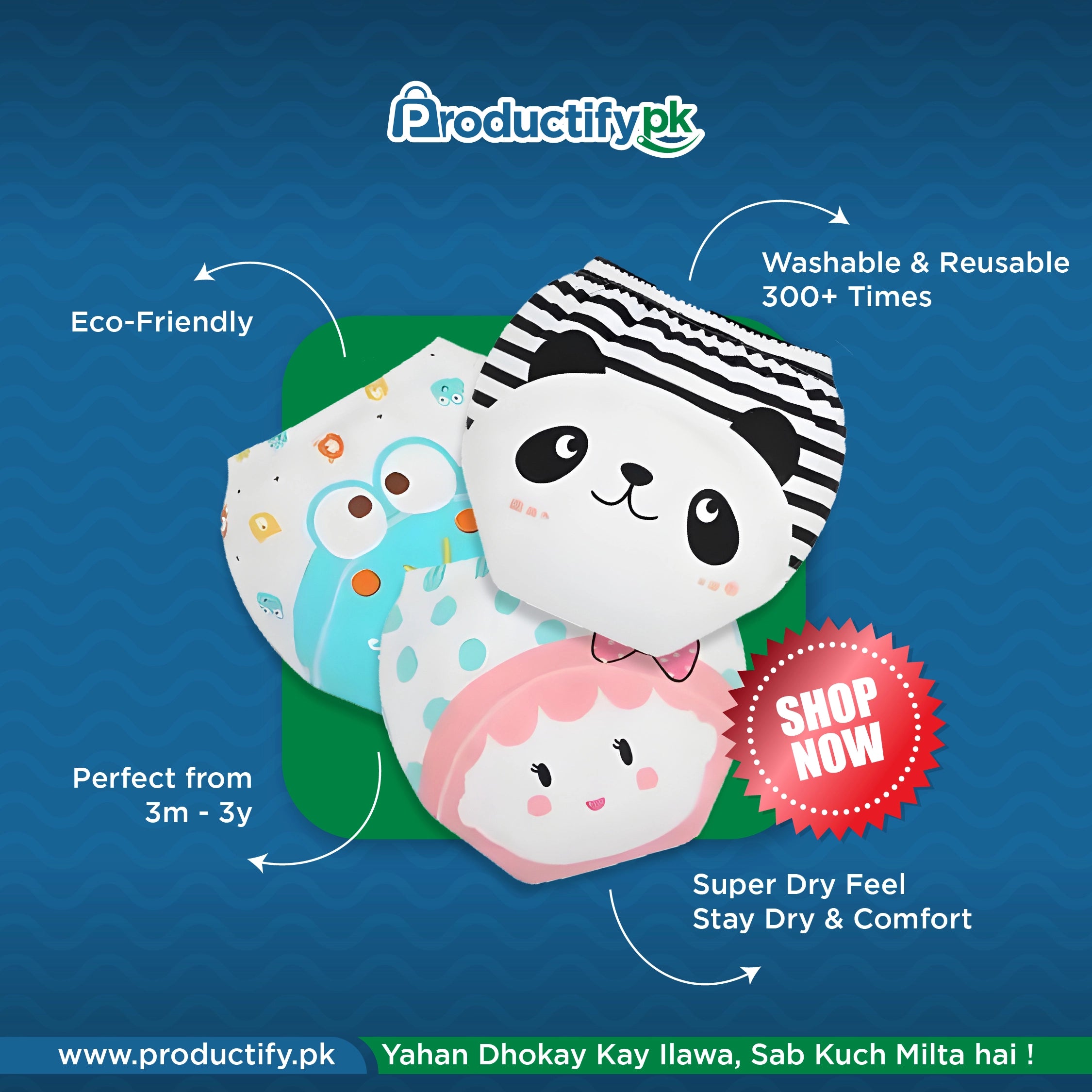 Kids Reusable Baby Diaper & Training Pants
