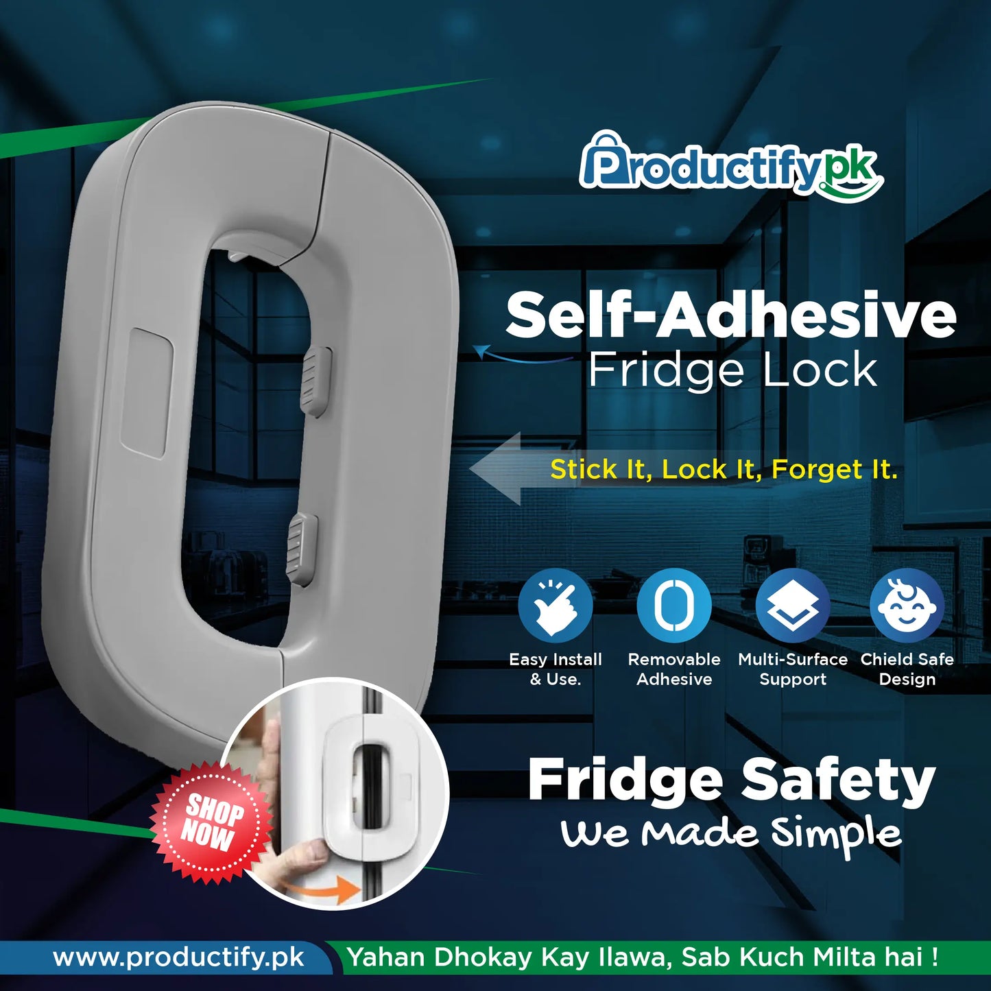Self-Adhesive Fridge Lock