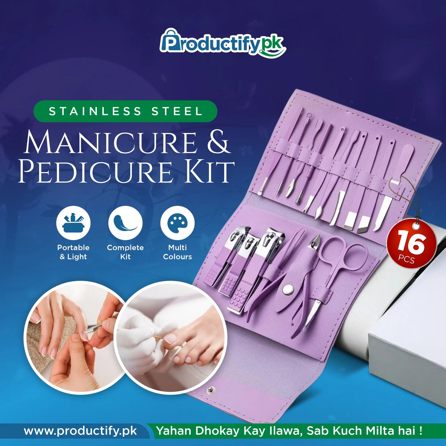 16 PCS Stainless Steel Manicure Pedicure Set