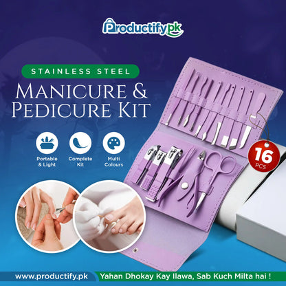 16 PCS Stainless Steel Manicure Pedicure Set